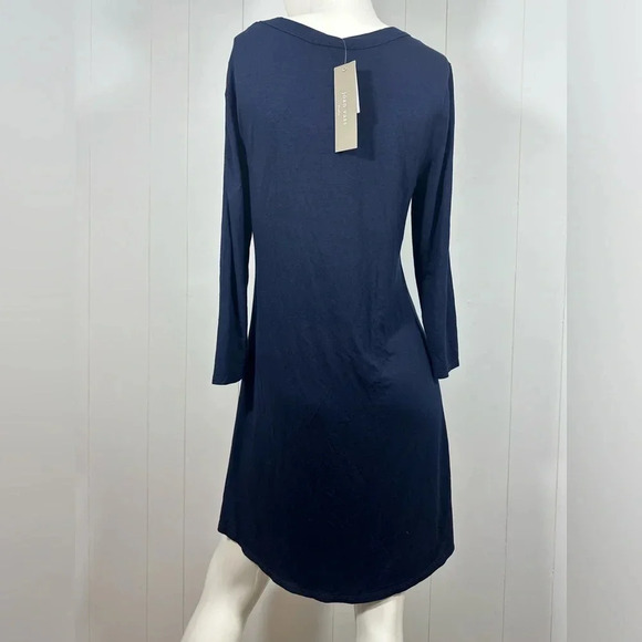 Joan Vass Studio M Navy Long Sleeve Tunic Top Asymmetrical Dress 3/4 Sleeve - Picture 6 of 12